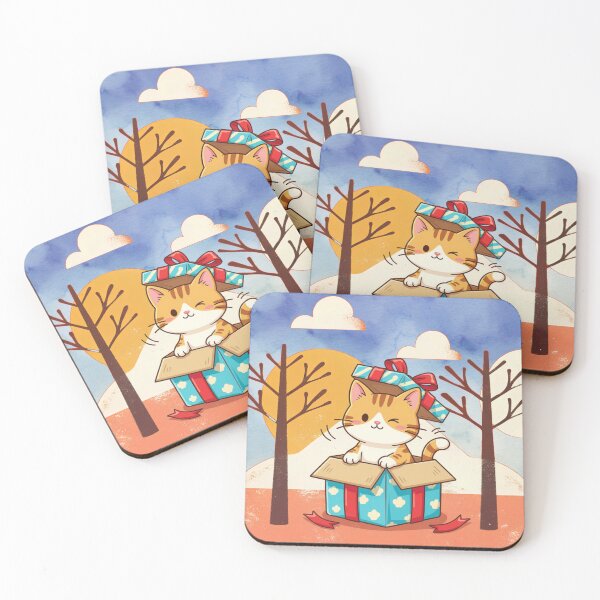 Item preview, Surprise Gift Cat in Winter Wonderland designed and sold by Angellacelin.