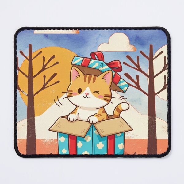 Item preview, Surprise Gift Cat in Winter Wonderland designed and sold by Angellacelin.