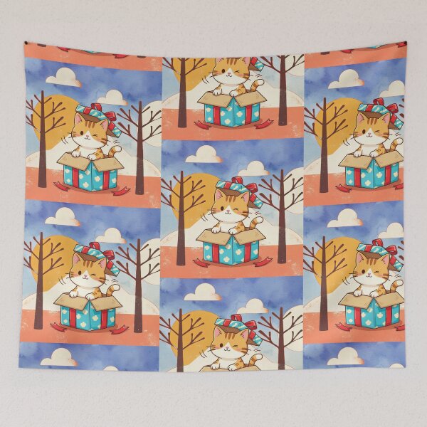 Item preview, Surprise Gift Cat in Winter Wonderland designed and sold by Angellacelin.
