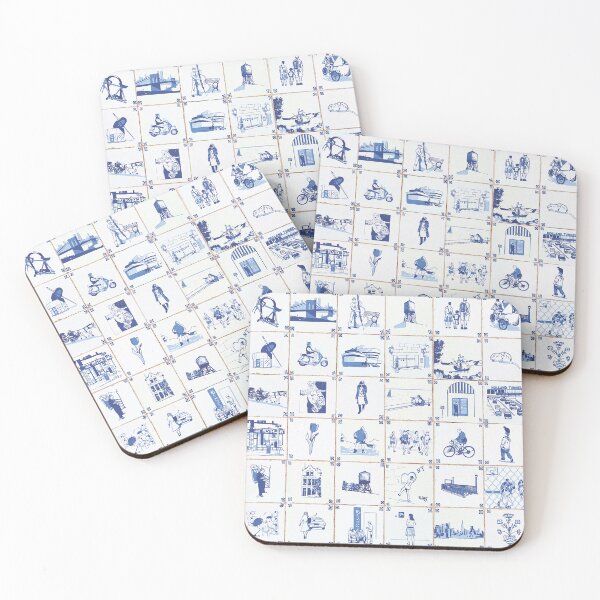 Item preview, New Amsterdam: A fresh take on Delft Tile featuring New York City designed and sold by Sparrow Designs.