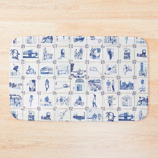 Item preview, New Amsterdam: A fresh take on Delft Tile featuring New York City designed and sold by Sparrow Designs.