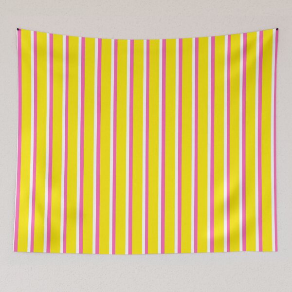 Item preview, Yellow with Pink and White Stripes Pattern designed and sold by OneThreeSix.