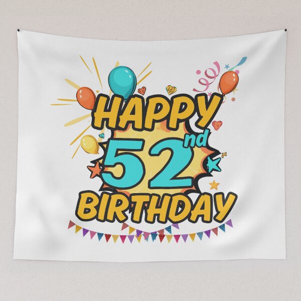 Item preview, Happy 52nd Birthday Fun Design designed and sold by variant designer.