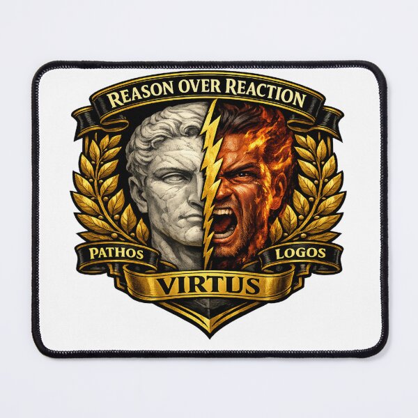 Item preview, Reason Over Reaction Stoic Emblem designed and sold by Dresut.