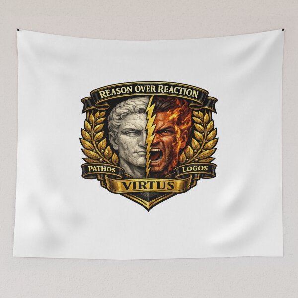 Item preview, Reason Over Reaction Stoic Emblem designed and sold by Dresut.