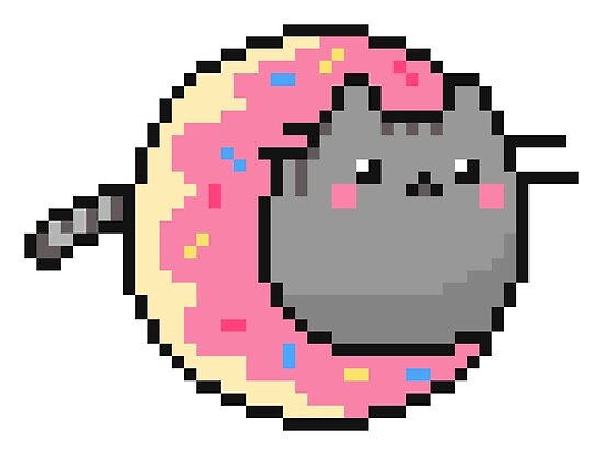 Póster «gato en donut pixel art» de dawodjohmani | Redbubble