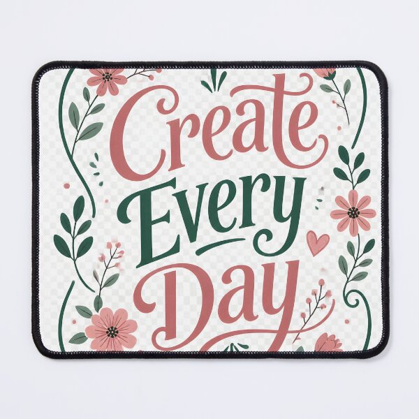 Item preview, Create Every Day — Floral Typography Art Quote for Artists designed and sold by Luna-Flow.