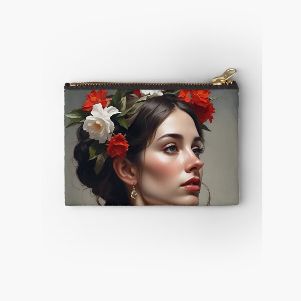 Item preview, Woman with flowers wall art print designed and sold by MK26Designs.