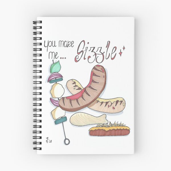 Item preview, Sizzle - Hand Drawn BBQ Chicken Sausage Kebab Burger designed and sold by AJPrettyObscene.