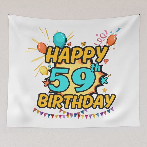 Item preview, Happy 59th Birthday Fun Design designed and sold by variant designer.