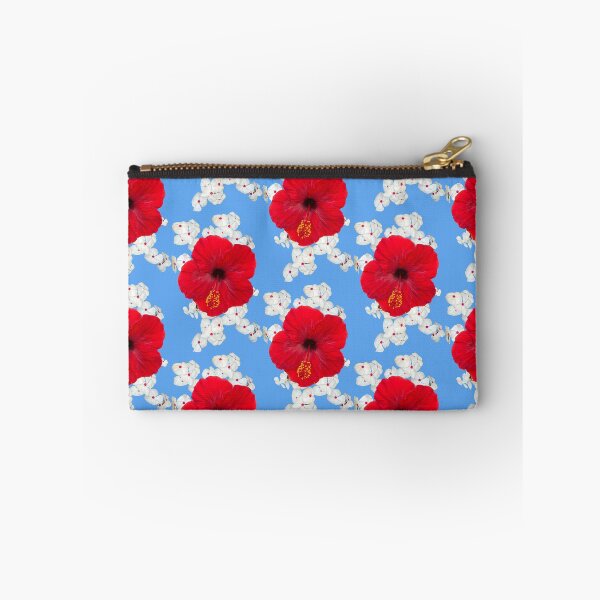 Item preview, Red Hibiscus surrounded by white blooming flowers. designed and sold by shorethings.