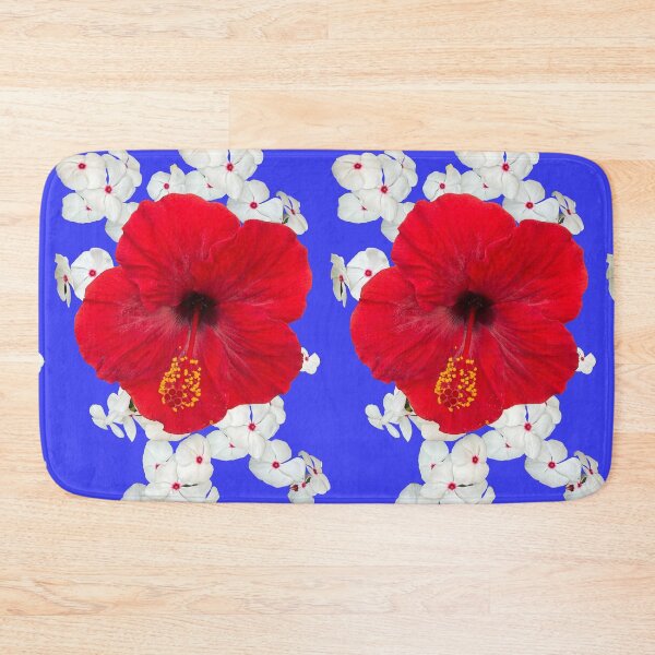 Item preview, Red Hibiscus surrounded by white blooming flowers. designed and sold by shorethings.