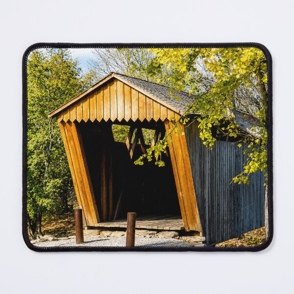 Item preview, Switzer Covered Bridge in early Autumn designed and sold by gotucoveredart.