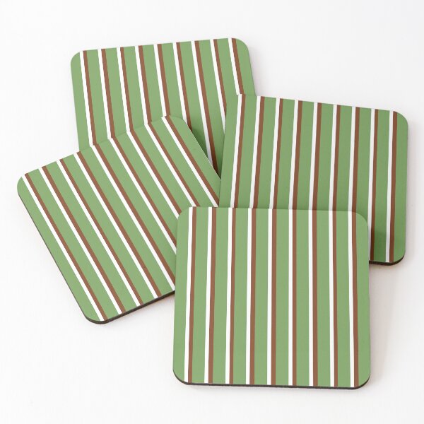 Item preview, Green with Brown and White Stripes Pattern designed and sold by OneThreeSix.
