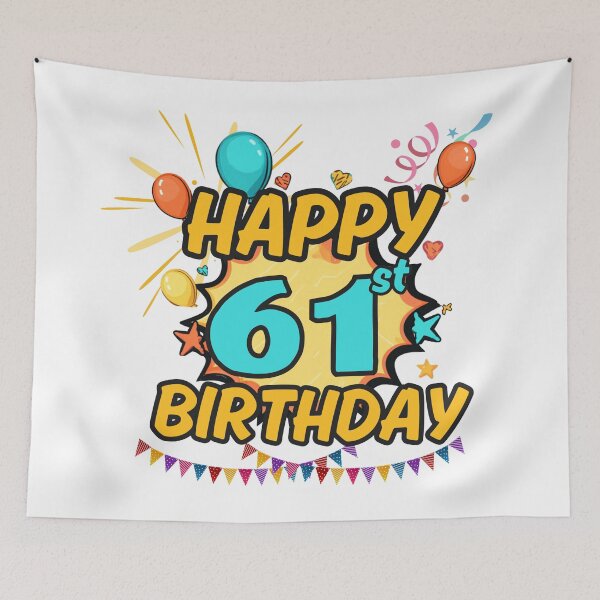 Item preview, Happy 61st Birthday Celebration Design designed and sold by variant designer.
