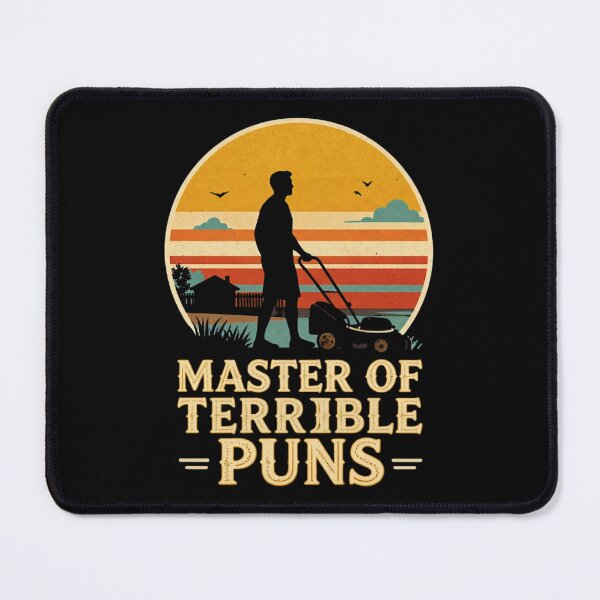 Item preview, Terrible Puns – Vintage Dad Humor Lawn Mower Design designed and sold by Taans-Creation.
