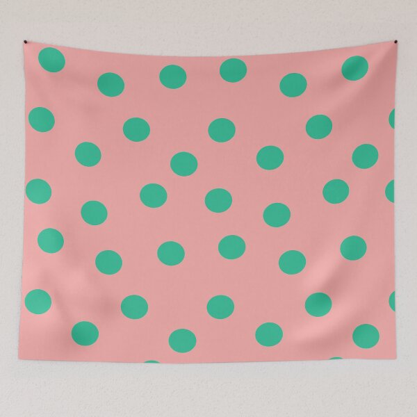 Item preview, Vintage Polka Dots Green on Soft Pink designed and sold by Designs by Sara Felton.