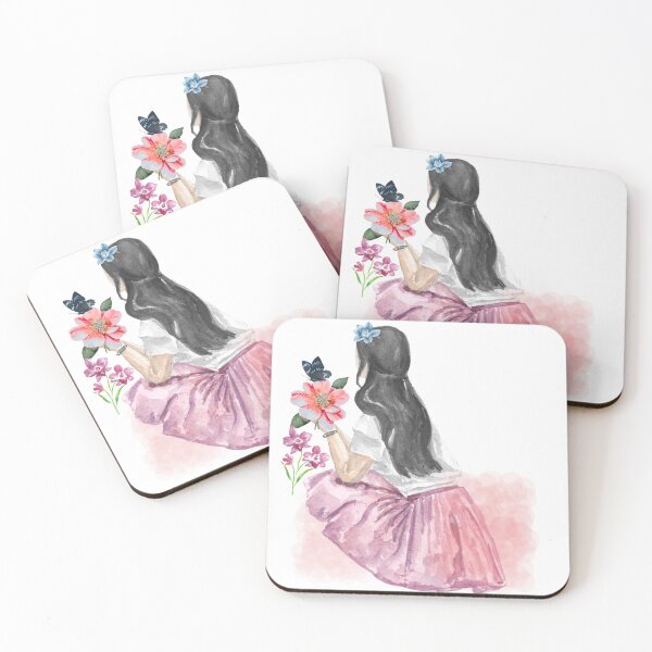 Artikelvorschau, Ästhetische Aquarellillustration eines Blumenmädchens entworfen und verkauft von vibecraft_studio2.