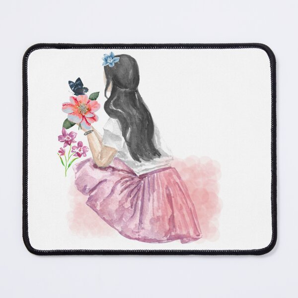 Item preview, Watercolor Flower Girl Aesthetic Illustration designed and sold by vibecraft_studio2.