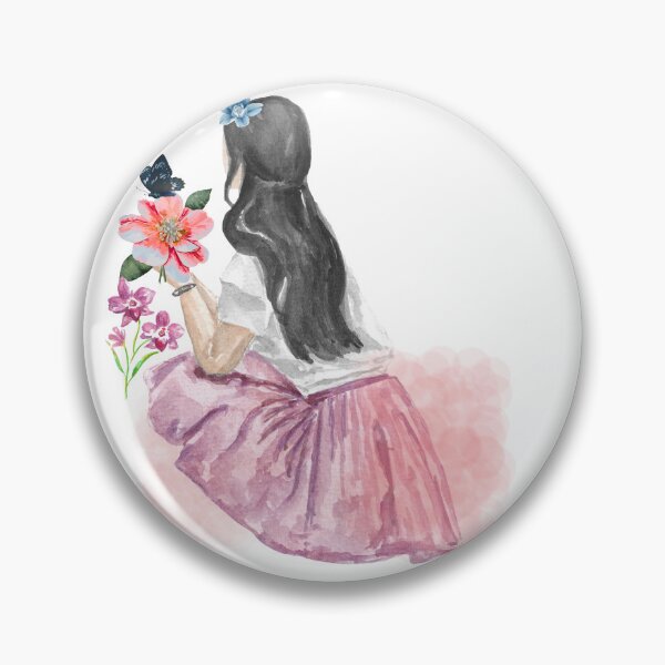 Artikelvorschau, Ästhetische Aquarellillustration eines Blumenmädchens entworfen und verkauft von vibecraft_studio2.