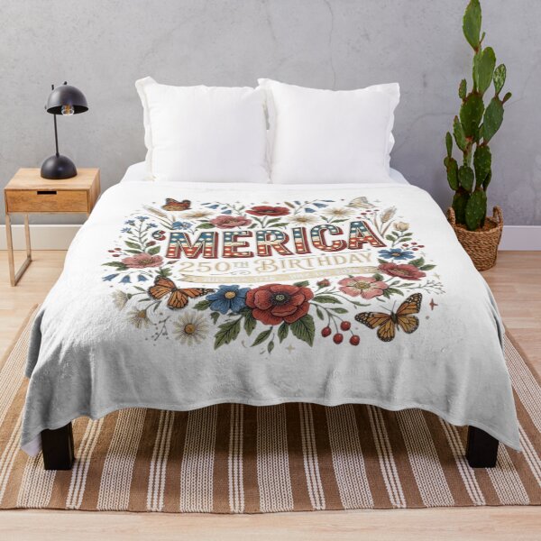 Item preview, Vintage Floral America 250th Birthday Patriotic Botanical Lettering designed and sold by DariaOltes.