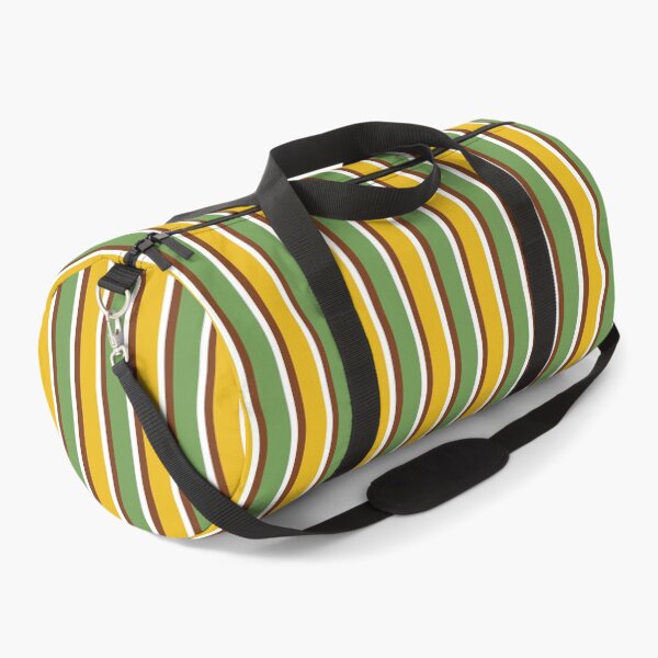 Item preview, Green and Yellow with Brown and White Stripes Pattern designed and sold by OneThreeSix.
