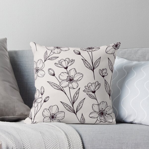 Item preview, Hand-Drawn Black and White Floral designed and sold by IntelliMindDesigns.