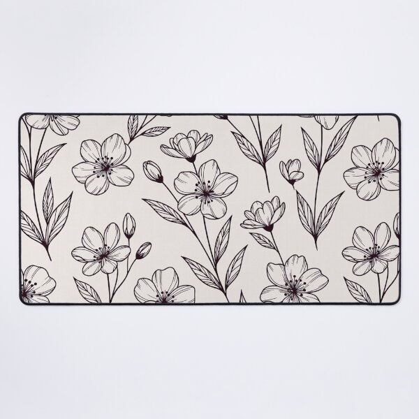 Item preview, Hand-Drawn Black and White Floral designed and sold by IntelliMindDesigns.