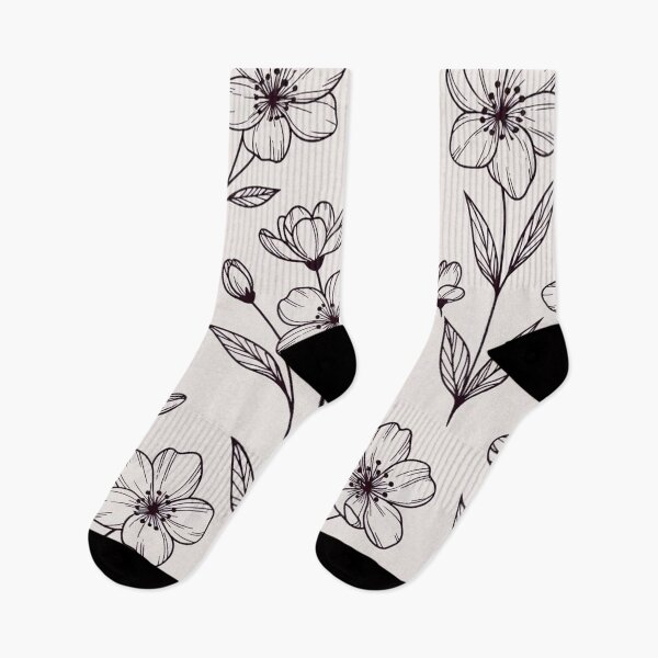 Item preview, Hand-Drawn Black and White Floral designed and sold by IntelliMindDesigns.