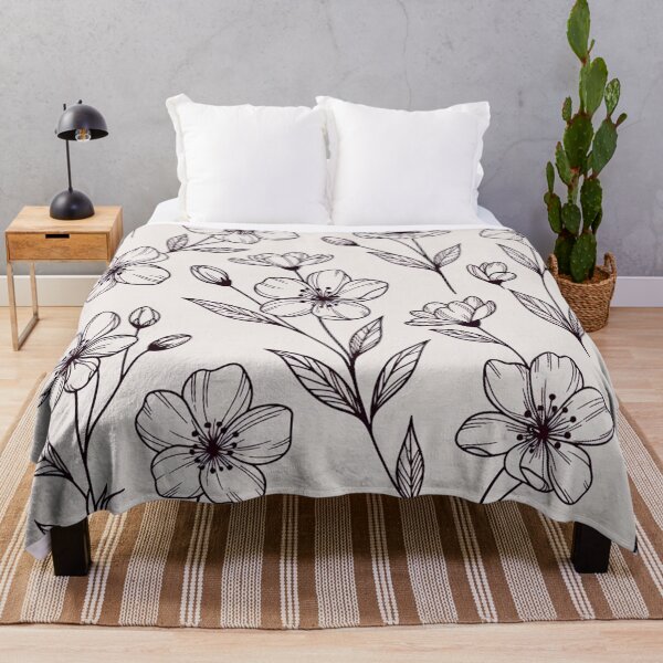 Item preview, Hand-Drawn Black and White Floral designed and sold by IntelliMindDesigns.