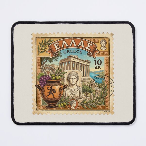 Item preview, Vintage Greece Postage Stamp Art – Parthenon, Ancient Greek Culture & Mediterranean Travel Design designed and sold by Timeless Decor.