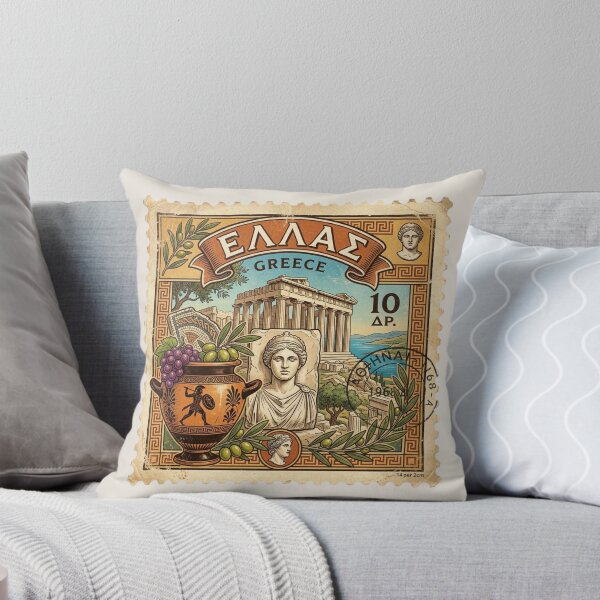 Item preview, Vintage Greece Postage Stamp Art – Parthenon, Ancient Greek Culture & Mediterranean Travel Design designed and sold by Timeless Decor.