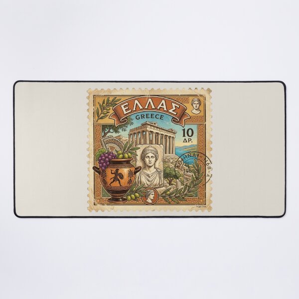 Item preview, Vintage Greece Postage Stamp Art – Parthenon, Ancient Greek Culture & Mediterranean Travel Design designed and sold by Timeless Decor.