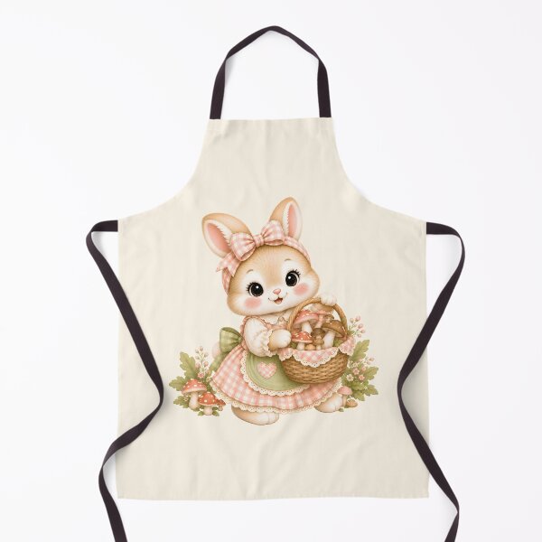 Item preview, Cute Coquette Bunny Mushroom Basket | Kawaii Cottagecore Rabbit Illustration | Pastel Woodland Bunny Art designed and sold by looplandger.