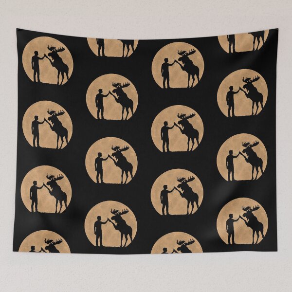 Item preview, Funny Moose Fathers Day Full Moon Mom Dad Kids designed and sold by FurryHavenPH.