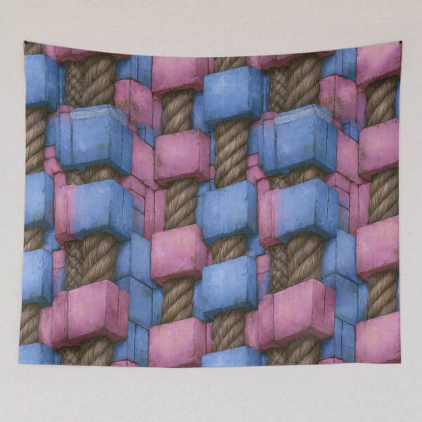 Item preview, Pastel Blue and Purple Cube Woven Texture designed and sold by Piotrek0001.