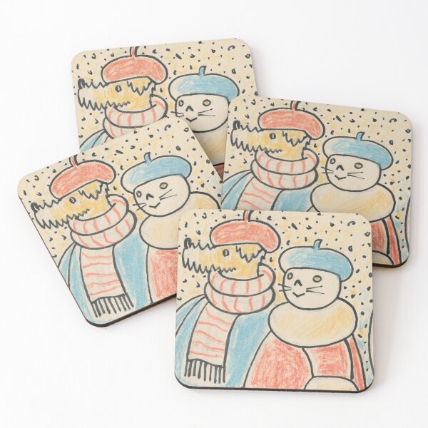 Item preview, Capek's dog and cat in snow designed and sold by HiddenWalnuts.