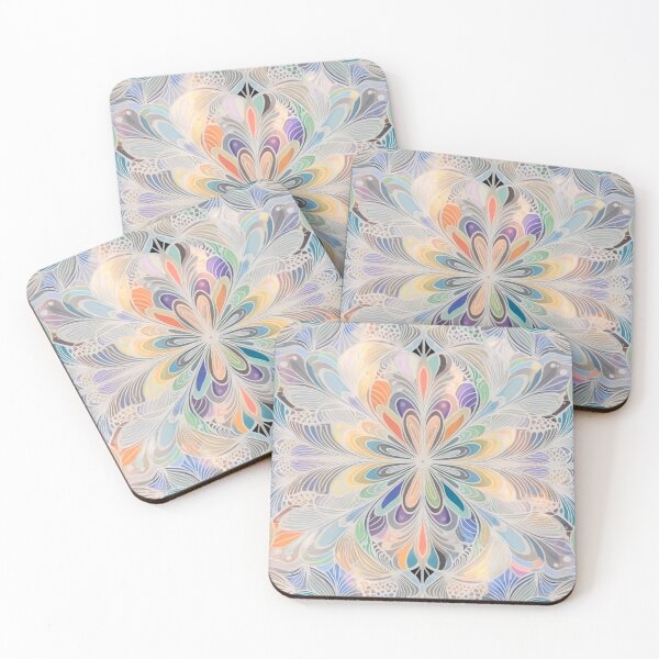 Item preview, Pastel Floral Kaleidoscope Mandala designed and sold by IntelliMindDesigns.