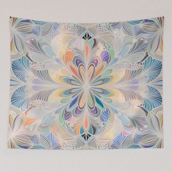 Item preview, Pastel Floral Kaleidoscope Mandala designed and sold by IntelliMindDesigns.