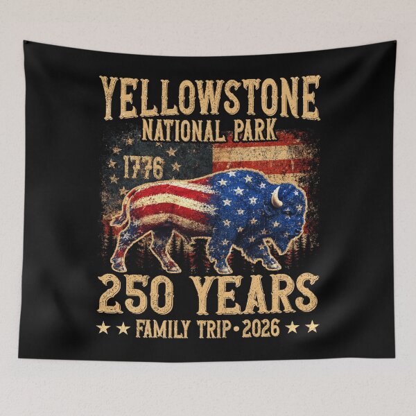 Item preview, Yellowstone National Park 250 Years Family Trip Bison designed and sold by elongatedjazz.