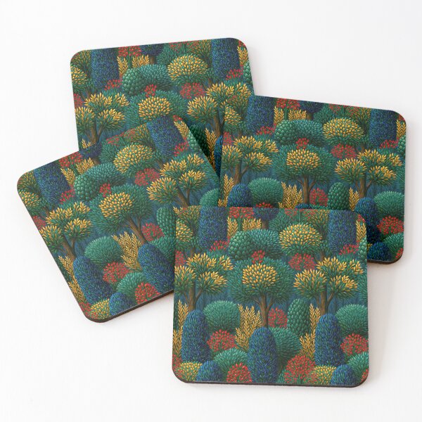 Item preview, Dense Green and Blue Abstract Forest Canopy designed and sold by Piotrek0001.