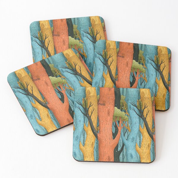 Item preview, Surreal Painted Forest with Blue and Orange Trees designed and sold by Piotrek0001.