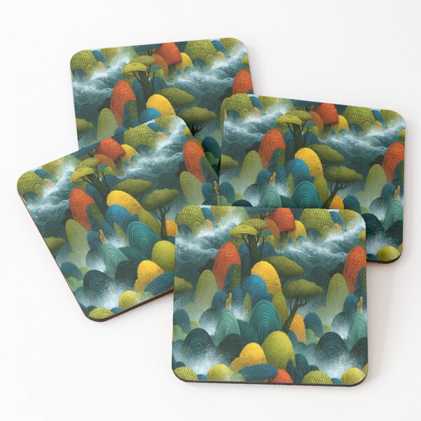 Item preview, Stylized Colorful Trees and Hills Landscape designed and sold by Piotrek0001.