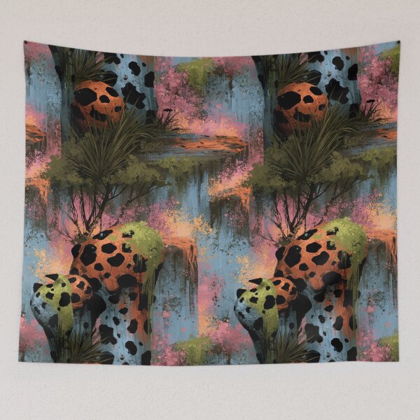 Item preview, Surreal Leopard Print Trees in Dark Forest designed and sold by Piotrek0001.