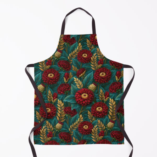 Item preview, Rich Green and Red Floral Leaf Pattern designed and sold by Piotrek0001.