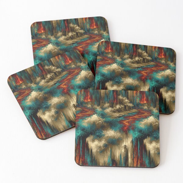Item preview, Abstract Swirling Gold and Turquoise Paint designed and sold by Piotrek0001.