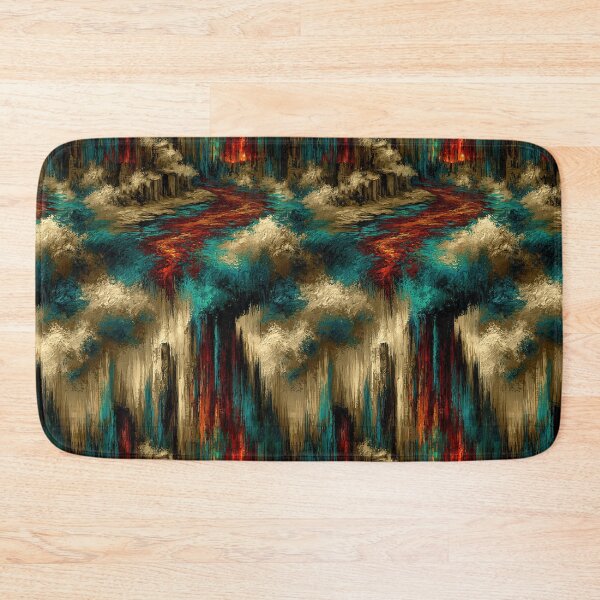 Item preview, Abstract Swirling Gold and Turquoise Paint designed and sold by Piotrek0001.