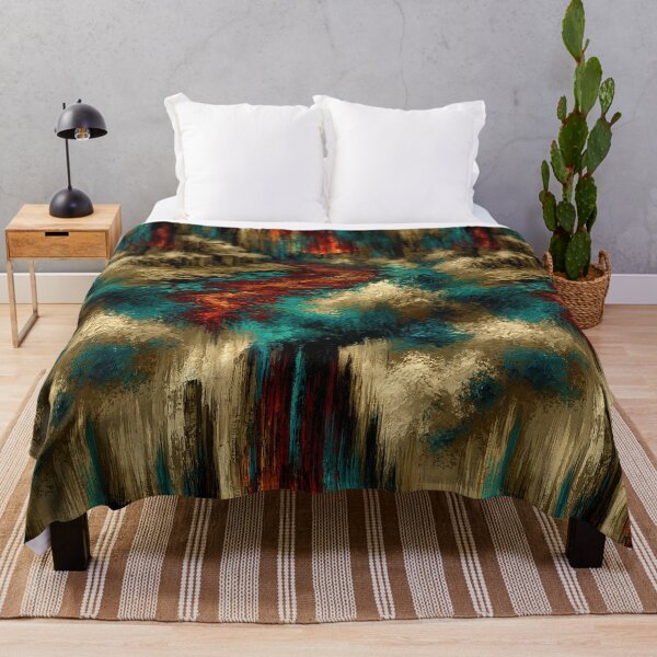 Item preview, Abstract Swirling Gold and Turquoise Paint designed and sold by Piotrek0001.