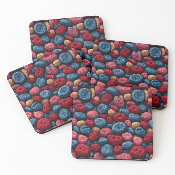 Item preview, Bright Red and Blue River Pebbles Pattern designed and sold by Piotrek0001.