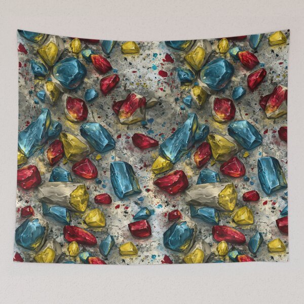 Item preview, Colorful Gems and Stones on Grey Texture designed and sold by Piotrek0001.